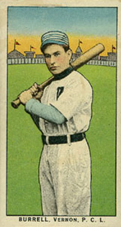 1911 Obak Red Back Burrell, Vernon, P.C.L. # Baseball Card