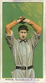 1911 Obak Red Back Byram, Sacramento. P.C.L. # Baseball Card