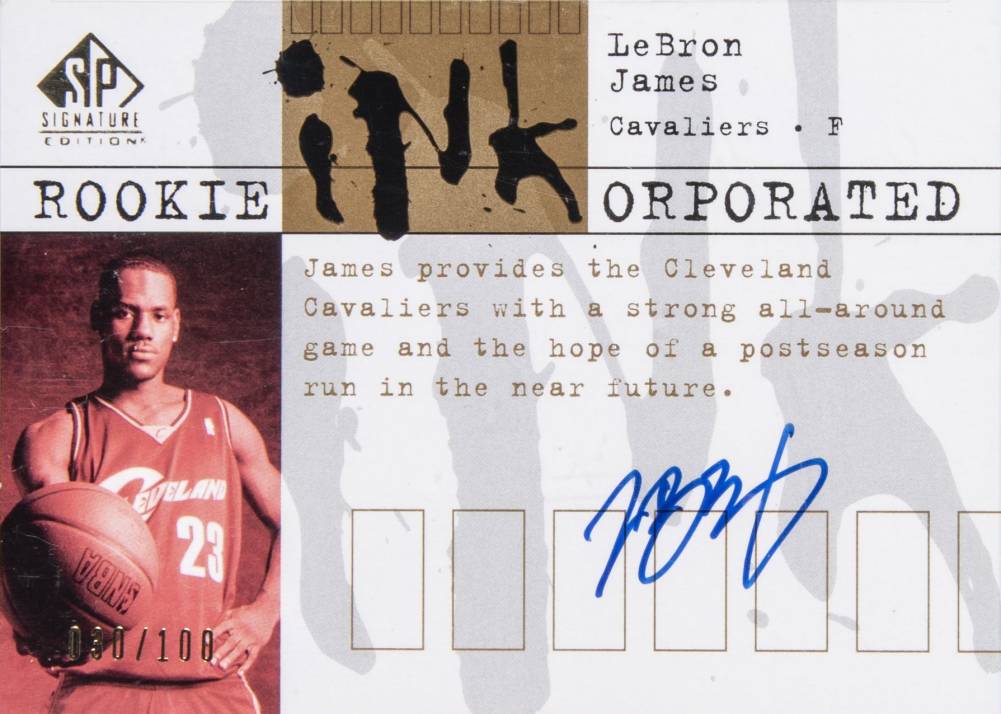 2003 SP Signature Rookie INKorporated LeBron James #RI-LJ Basketball Card