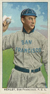 1911 Obak Red Back Henley, San Francisco, P.C.L. # Baseball Card