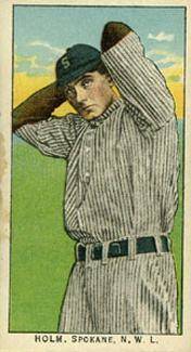 1911 Obak Red Back Holm, Spokane. N.W.L. # Baseball Card
