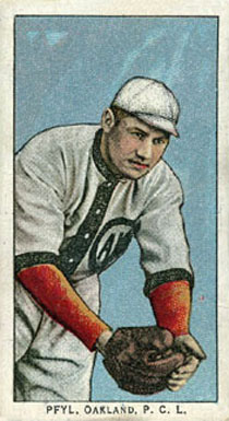 1911 Obak Red Back Pfyl, Oakland. P.C.L. # Baseball Card
