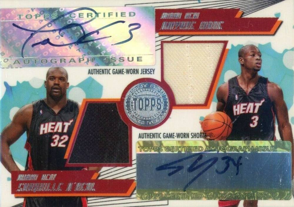 2005 Topps First Row PTP Relics Dual Dwyane Wade/Shaquille O'Neal #OW Basketball Card