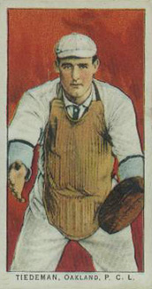 1911 Obak Red Back Tiedeman, Oakland. P.C.L. # Baseball Card