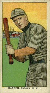 1911 Obak Red Back Warren, Tacoma. N.W.L. # Baseball Card