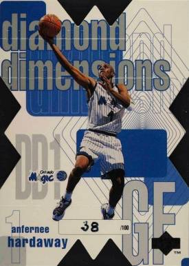 1997 Upper Deck Diamond Dimensions Anfernee Hardaway #DD1 Basketball Card