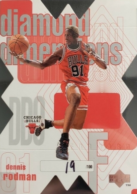 1997 Upper Deck Diamond Dimensions Dennis Rodman #DD9 Basketball Card