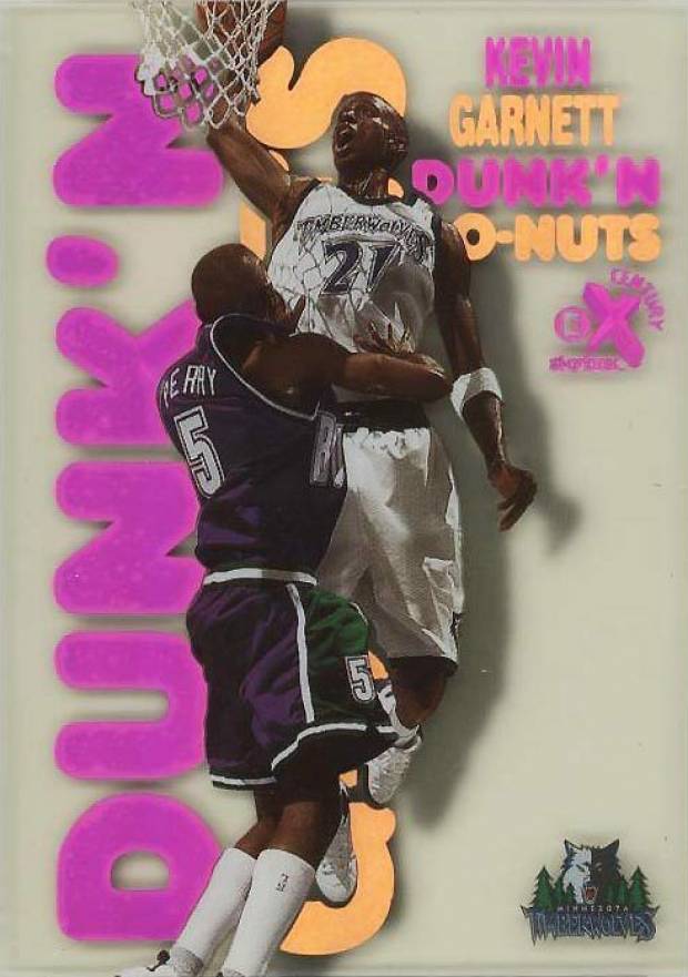 1998 Skybox E-X Century Dunk 'N Go Nuts Kevin Garnett #8DG Basketball Card