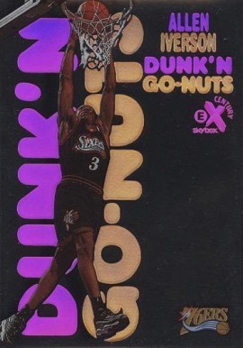 1998 Skybox E-X Century Dunk 'N Go Nuts Allen Iverson #5DG Basketball Card