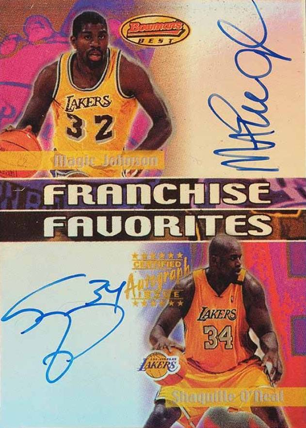 2000 Bowman's Best Franchise Favorites Magic Johnson/Shaquille O'Neal #FF3A Basketball Card