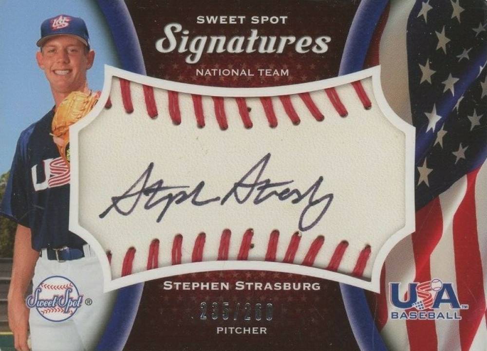 2008 Upper Deck Sweet Spot USA Signatures Stephen Strasburg #USASS Baseball Card