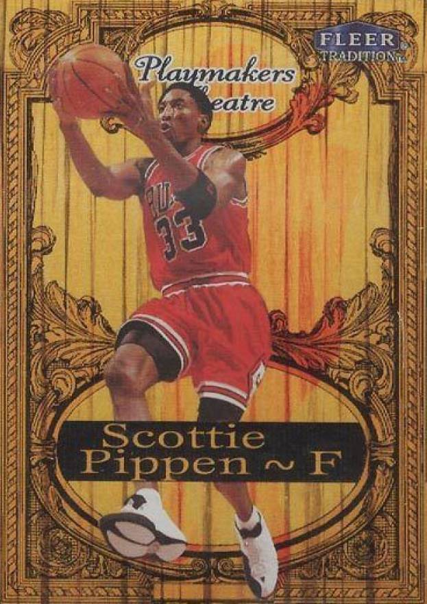 1998 Fleer Tradition Playmaker Theater Scottie Pippen #13 Basketball Card