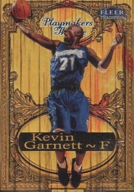 1998 Fleer Tradition Playmaker Theater Kevin Garnett #5 Basketball Card