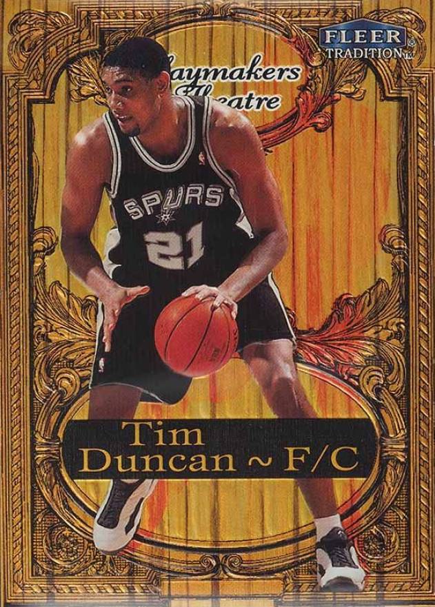 1998 Fleer Tradition Playmaker Theater Tim Duncan #4 Basketball Card