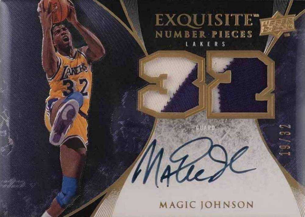 2007 Upper Deck Exquisite Collection Number Pieces Magic Johnson #EN-JO Basketball Card