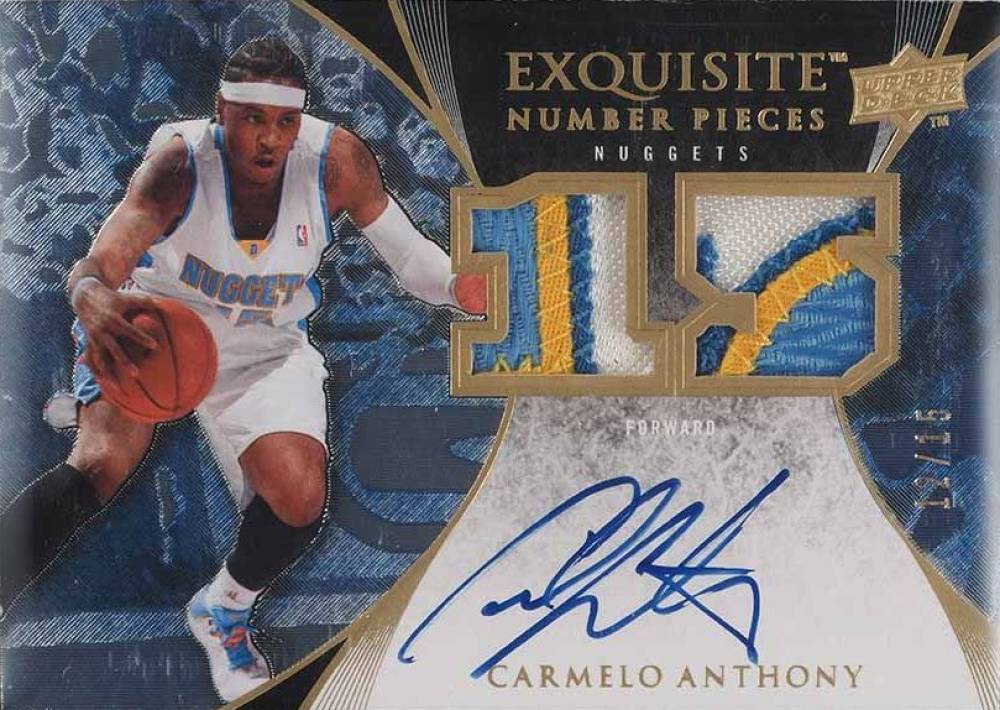 2007 Upper Deck Exquisite Collection Number Pieces Carmelo Anthony #EN-CA Basketball Card