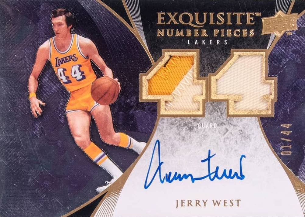 2007 Upper Deck Exquisite Collection Number Pieces Jerry West #EN-JW Basketball Card