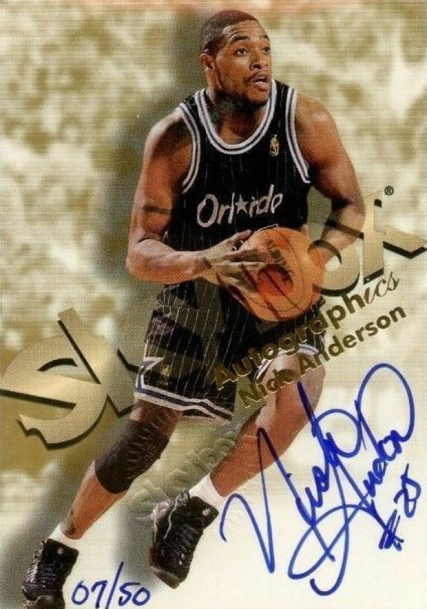 1998 Skybox Premium Autographics Nick Anderson # Basketball Card