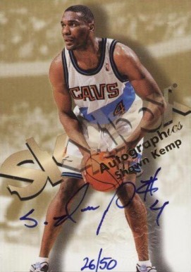 1998 Skybox Premium Autographics Shawn Kemp # Basketball Card