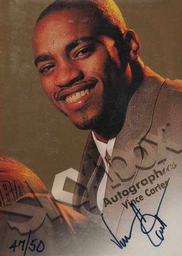 1998 Skybox Premium Autographics Vince Carter # Basketball Card