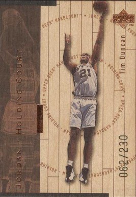 1998 Upper Deck Hardcourt Jordan Holding Court Michael Jordan/Tim Duncan #J24 Basketball Card