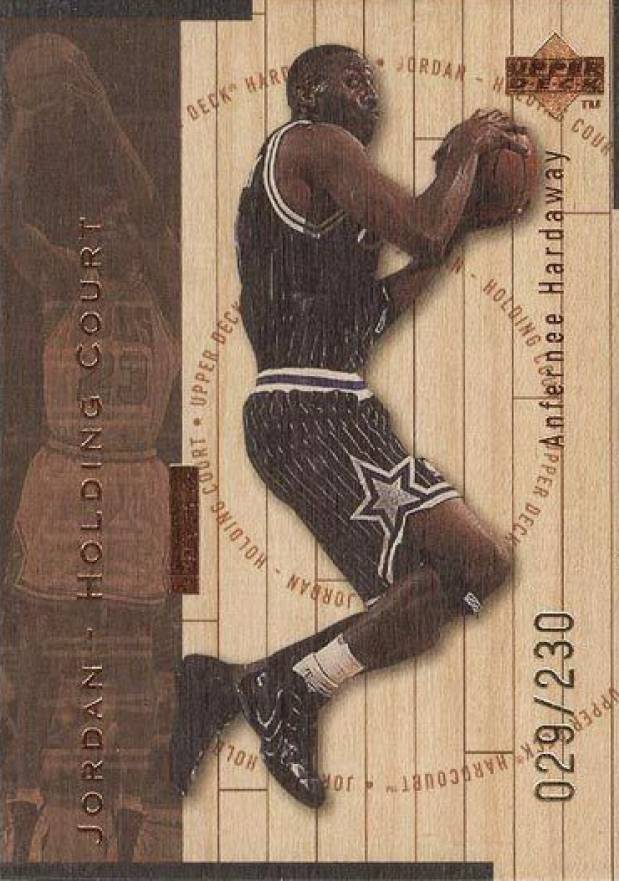 1998 Upper Deck Hardcourt Jordan Holding Court Anfernee Hardaway/Michael Jordan #J19 Basketball Card