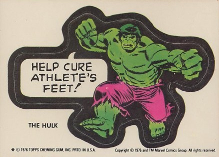 1976 Super Heroes Stickers The Hulk #31 Non-Sports Card