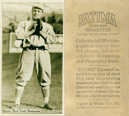 1914 Fatima Player Cards George Burns # Baseball Card
