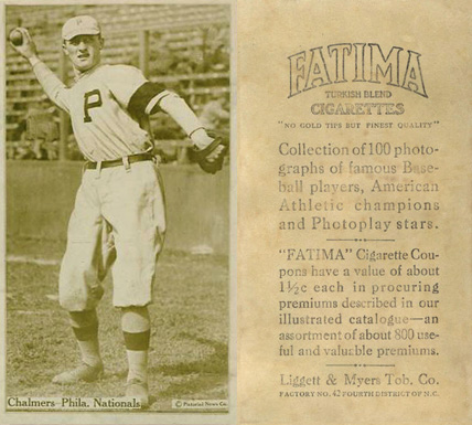 1914 Fatima Player Cards George Chalmers # Baseball Card