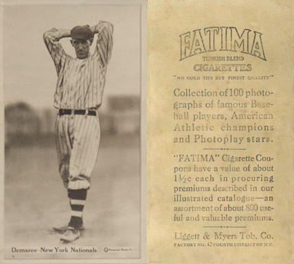 1914 Fatima Player Cards Al Demaree # Baseball Card