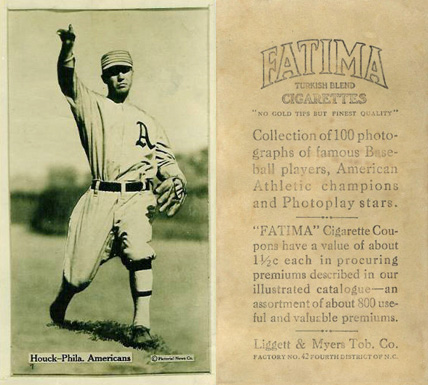 1914 Fatima Player Cards Byron Houck # Baseball Card