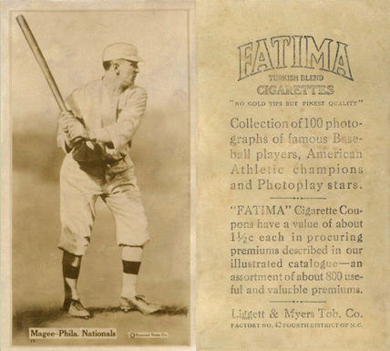 1914 Fatima Player Cards Sherry Magee # Baseball Card