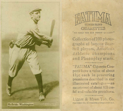 1914 Fatima Player Cards George McBride # Baseball Card