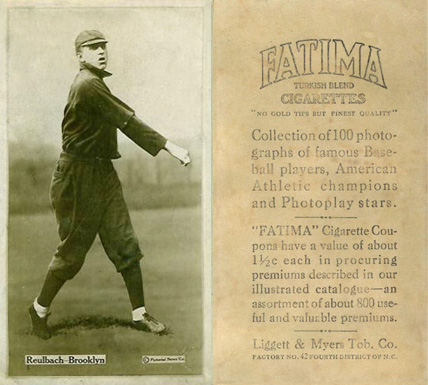 1914 Fatima Player Cards Ed Reulbach # Baseball Card