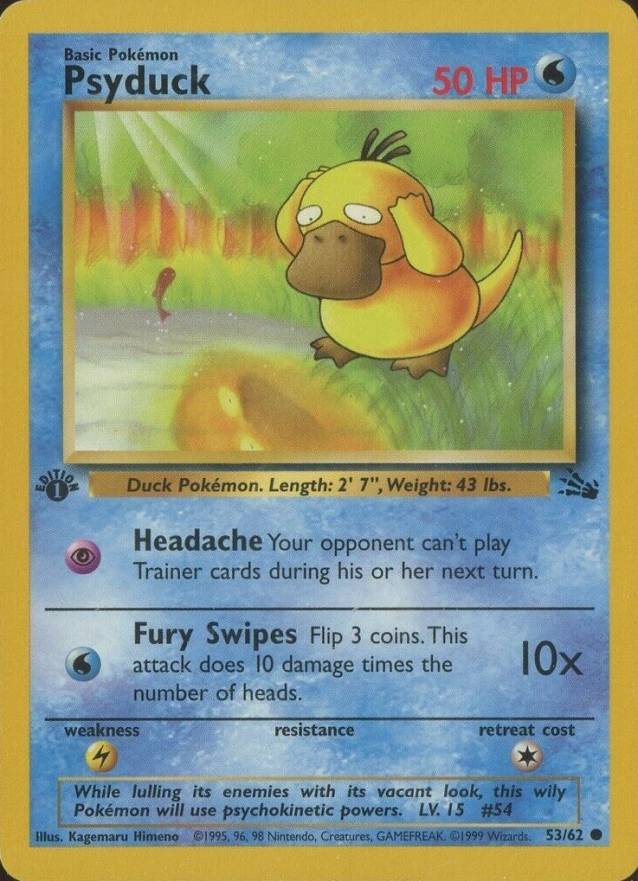 1999 Pokemon Fossil Psyduck #53 TCG Card
