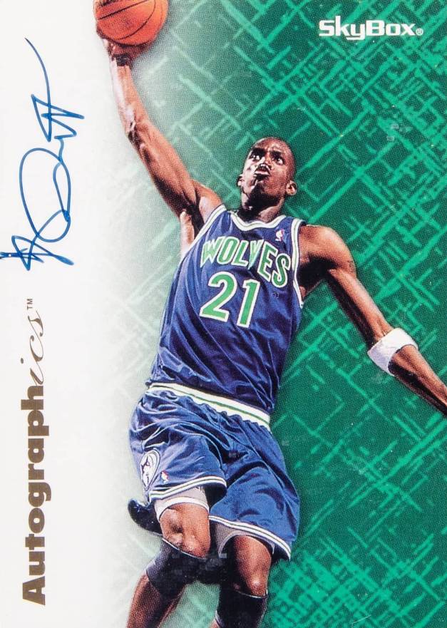 1996 Skybox Premium Autographics Kevin Garnett # Basketball Card