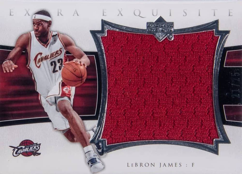 2004 Upper Deck Exquisite Collection Extra Exquisite Jerseys LeBron James #EE-LJ2 Basketball Card