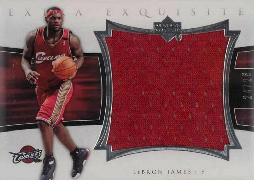 2004 Upper Deck Exquisite Collection Extra Exquisite Jerseys LeBron James #EE-LJ1 Basketball Card