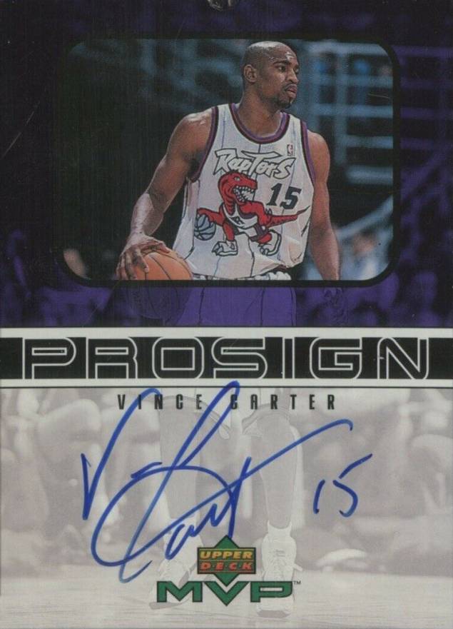 1999 Upper Deck MVP Prosign Vince Carter #VC Basketball Card