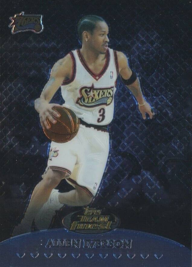 1999 Finest Team Finest Blue Allen Iverson #TF4 Basketball Card