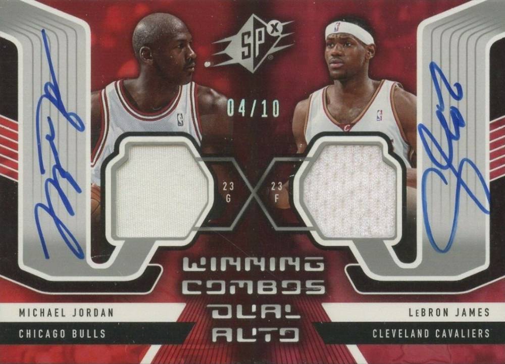 2005 SPx Winning Materials Combos Autographs LeBron James/Michael Jordan #JJ Basketball Card