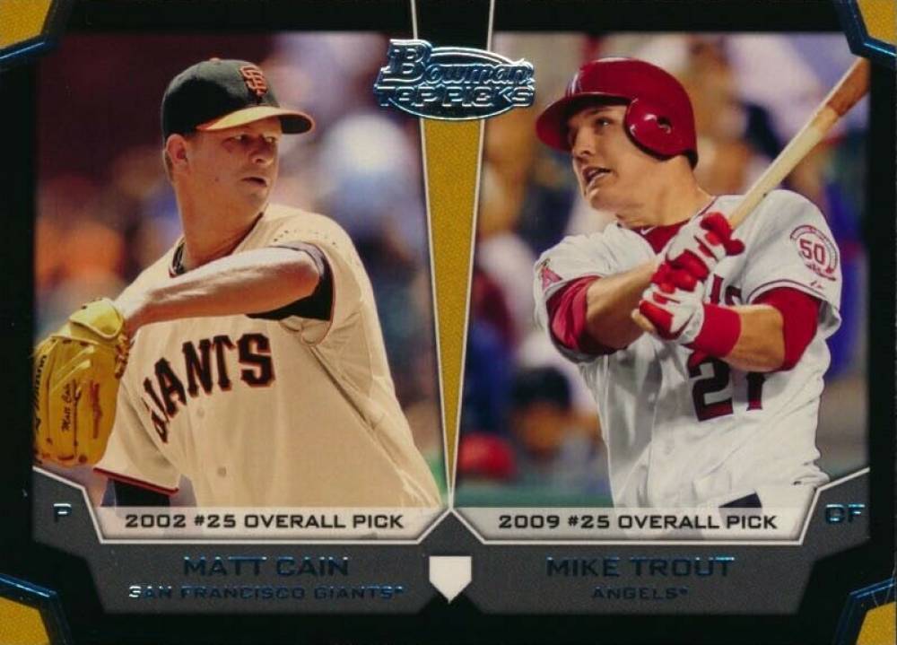 2012 Bowman Draft Dual Top 10 Picks Matt Cain/Mike Trout #TP-CT Baseball Card