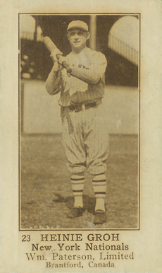 1923 William Paterson Heinie Groh #23 Baseball Card