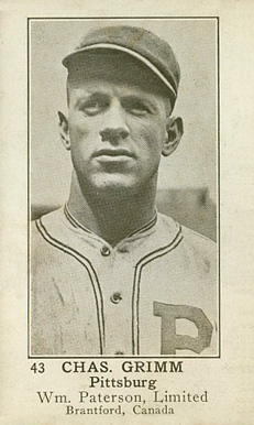 1923 William Paterson Charlie Grimm #43 Baseball Card