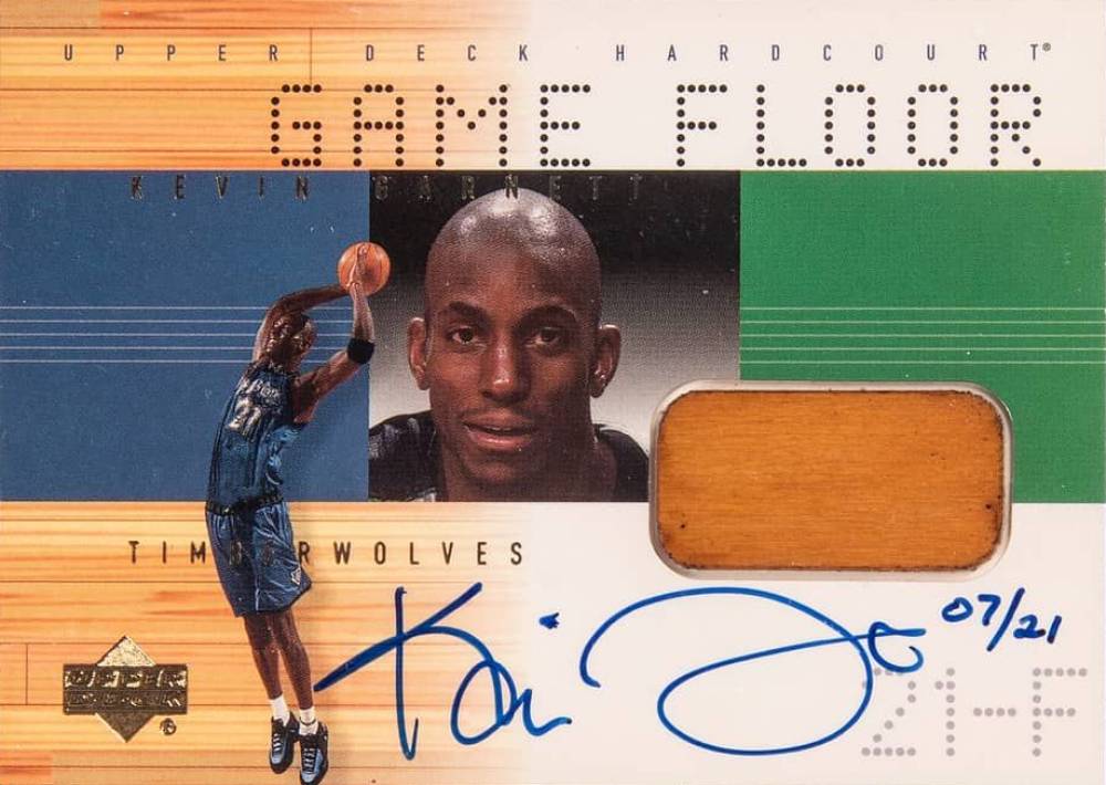 2000 Upper Deck Hardcourt Game Floor Kevin Garnett #KG-A Basketball Card