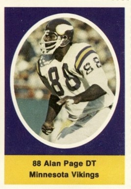 1972 Sunoco Stamps  Alan Page # Football Card