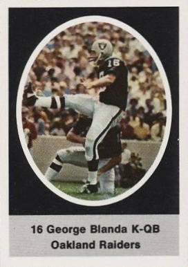 1972 Sunoco Stamps  George Blanda # Football Card
