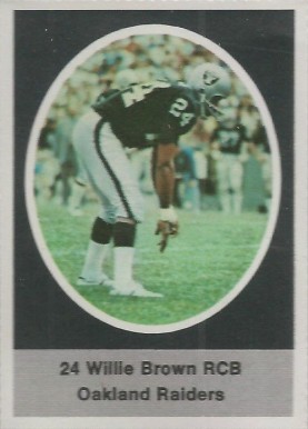 1972 Sunoco Stamps  Willie Brown # Football Card