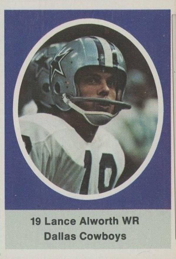 1972 Sunoco Stamps  Lance Alworth # Football Card