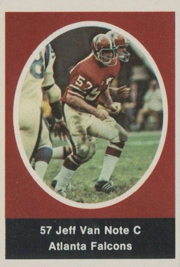 1972 Sunoco Stamps  Jeff Van Note # Football Card